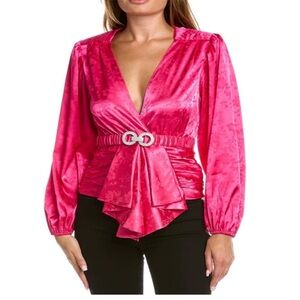 Ronny Kobo Collection Fuchsia Belted Blouse